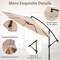 Costway 10' Hanging Umbrella Patio Sun Shade Offset Outdoor Market W/t Cross Base Beige